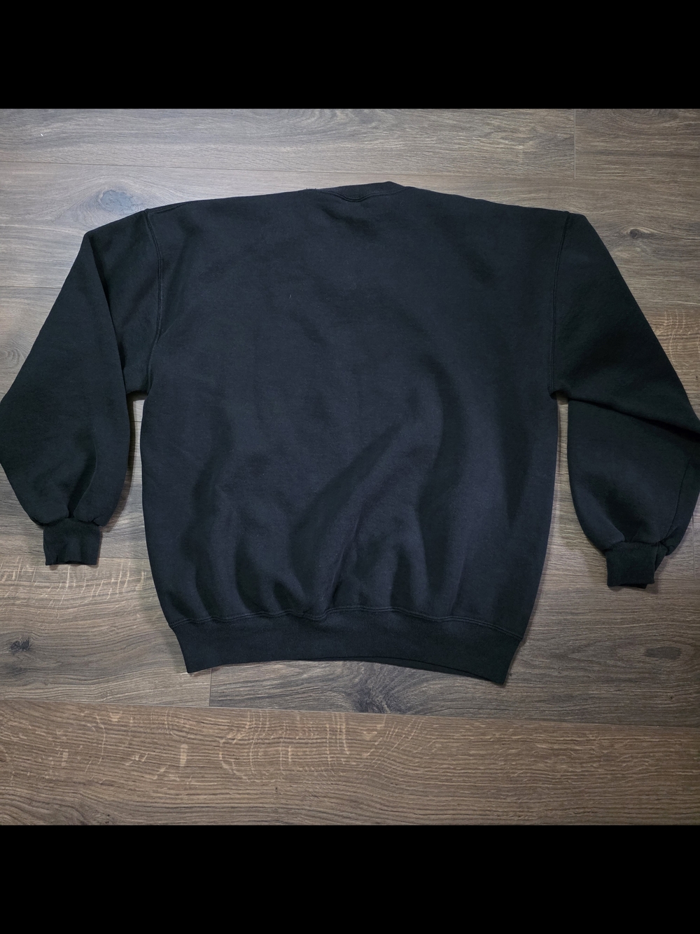 90's MIUSA Russell Athletic Men’s Black Crewneck Sweatshirt Blank - Picture 3 of 4